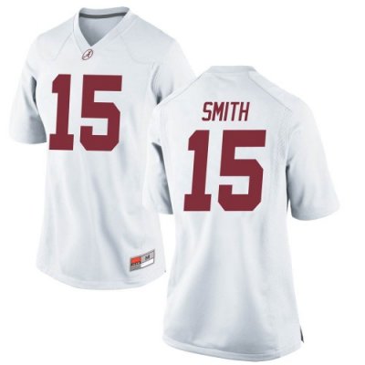 Women's Alabama Crimson Tide #15 Eddie Smith White Replica NCAA College Football Jersey 2403LQMO6